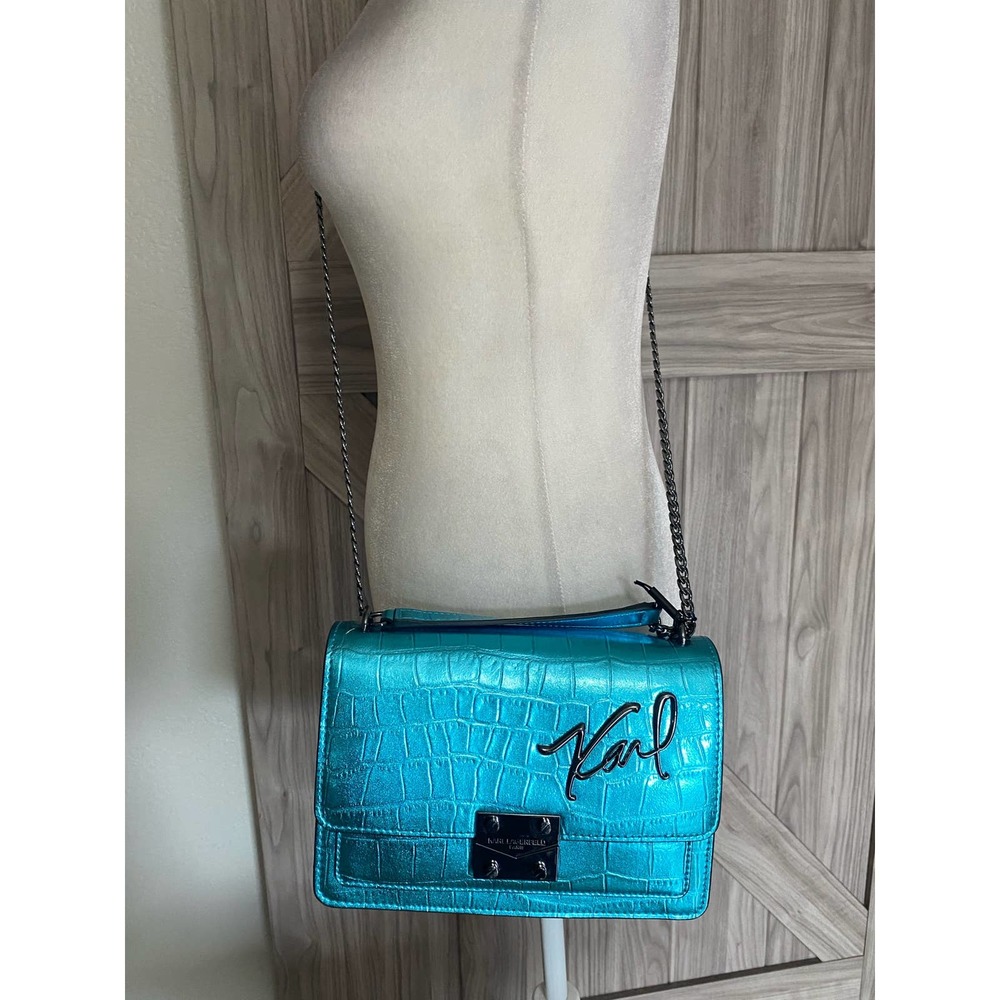 Karl Lagerfeld Turquoise Crossbody Bag